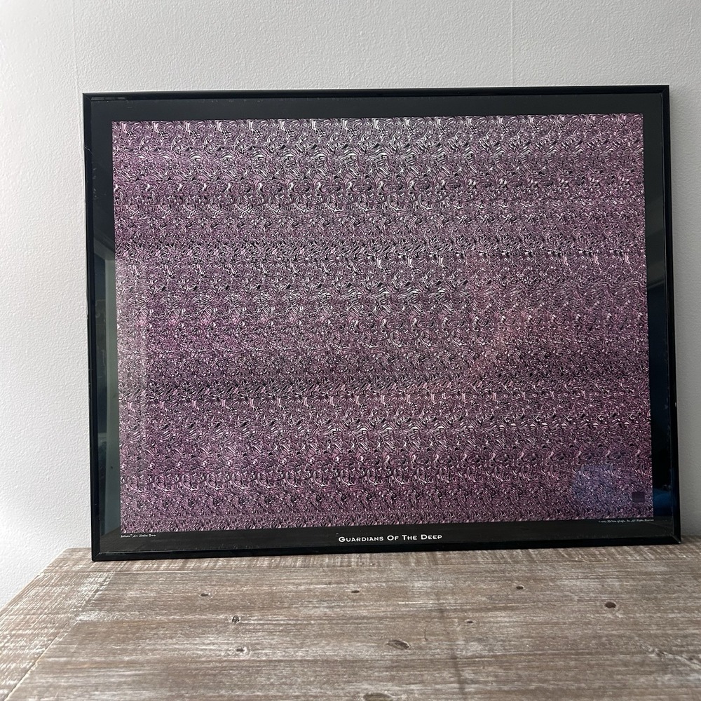 Vintage Magic Eye Poster Holusion GUARDIANS OF THE DEEP 1993 NVISION GRAFIX HTF!